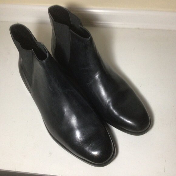 Aldo Black Leather Ankle Boot New Size 12 M - Picture 8 of 15